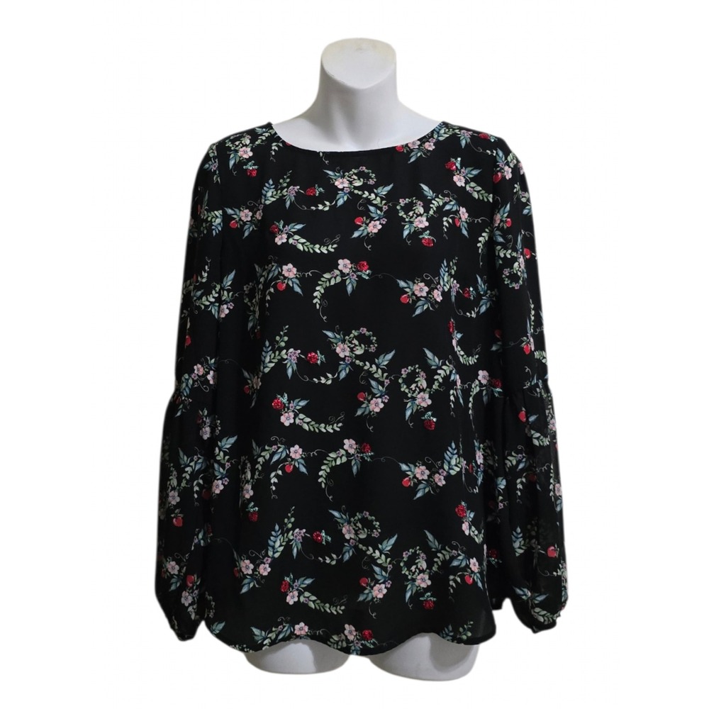 Lauren Conrad Disney Snow White Embellished Apple Blouse Sz M